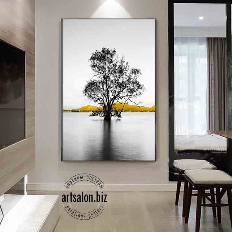 nordic-yellow-retro-seaside-scenery-poster-fishing-boat