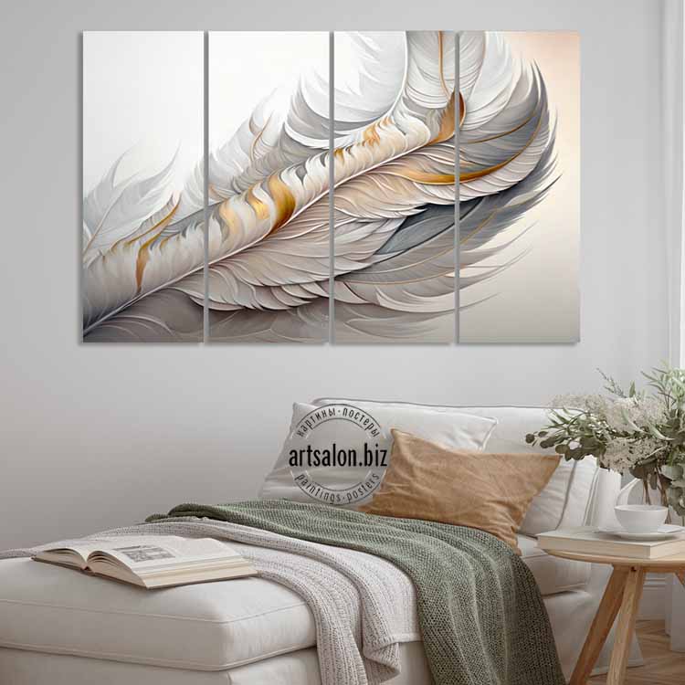 designart-_white-watercolor-feather_-modern-transitional-multipanel