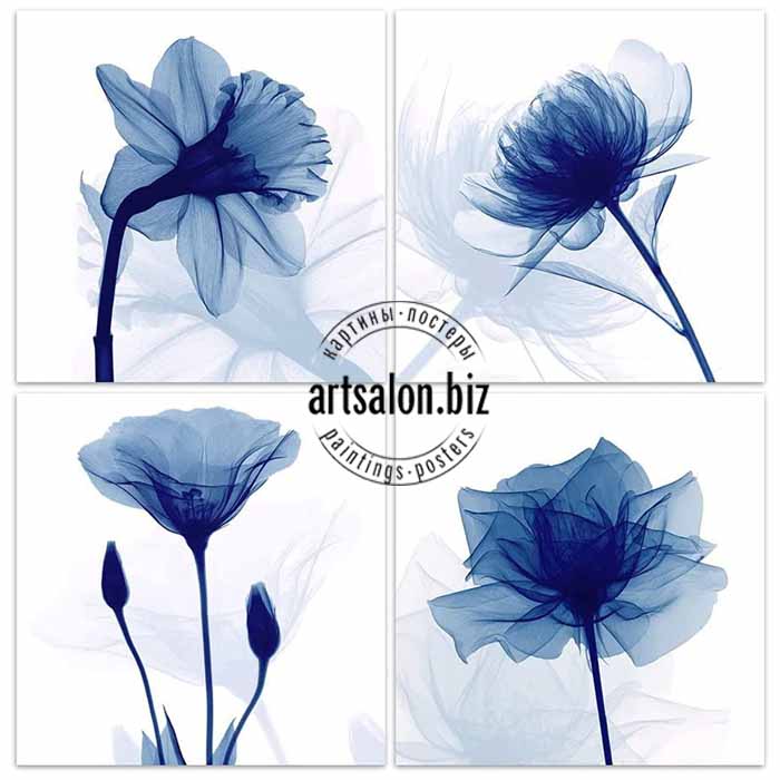 blue-flowers-modern-art 50х50 см